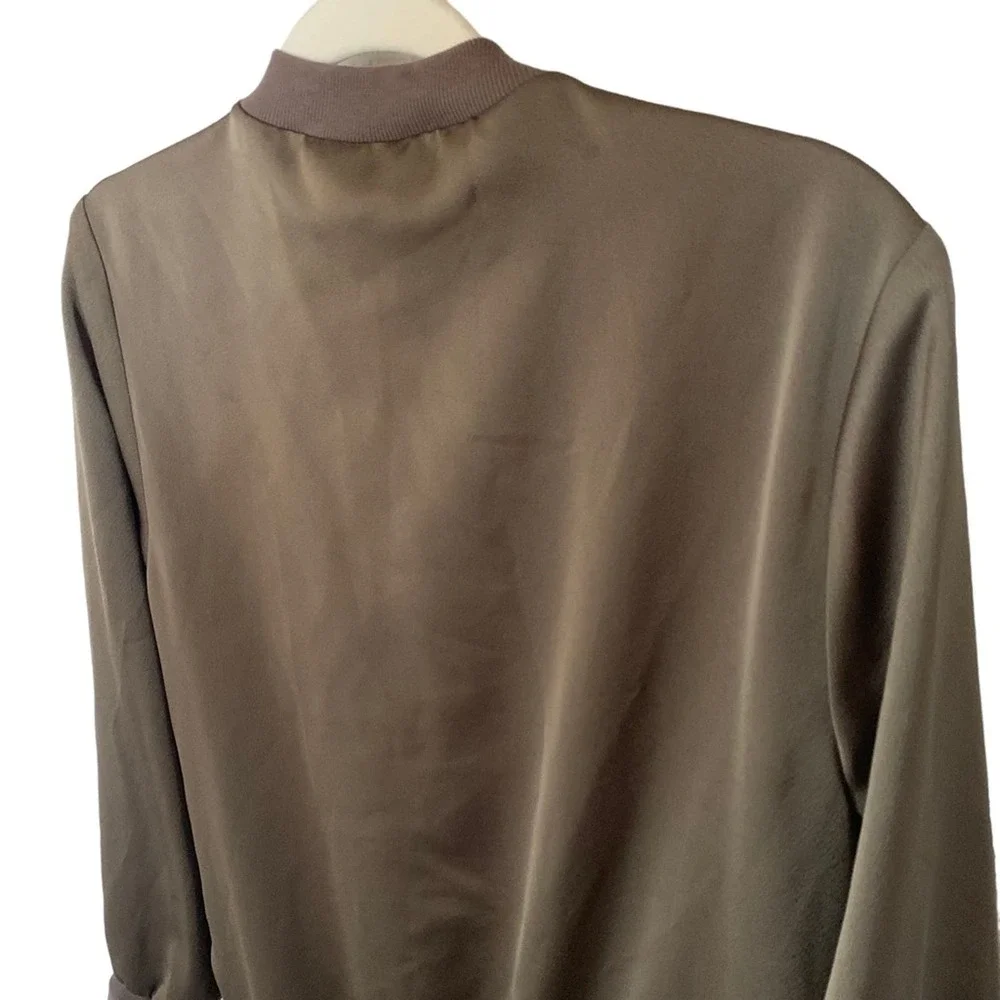 Topshop | Olive green Bomber Jacket zip up long sleeve jacket casual